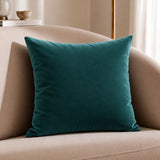 Fort Royal - Velvet Solid Dye Cushion Cover (Rama Green)