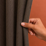 Fort Essential Embossed - Eyelet Black Backing Blackout Curtain (Brown)