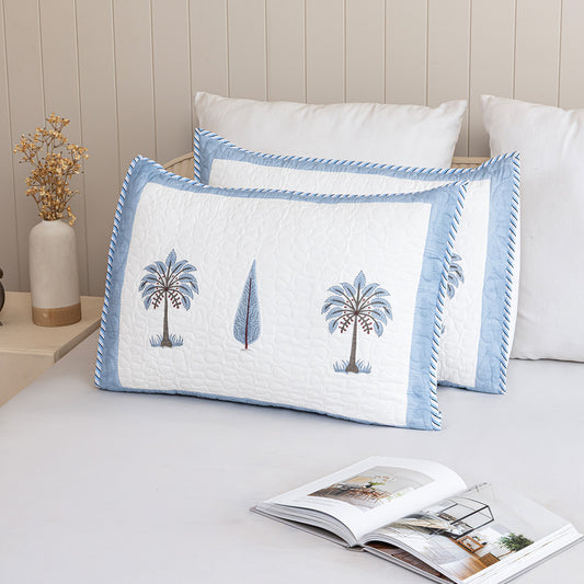 Blue Quilted Pillow CoversBlue Quilted Pillow Covers