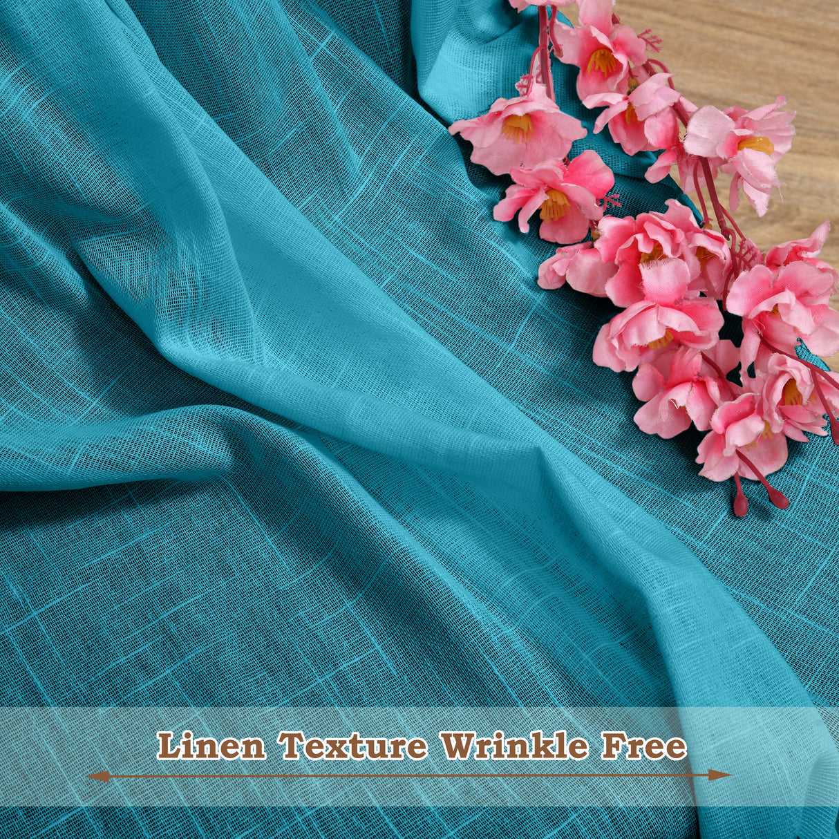 Fort Absolute - Back Tab Solid Sheer Curtain (Blue)