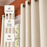 Ash Embossed Blackout Curtain (Elara - Eyelets)