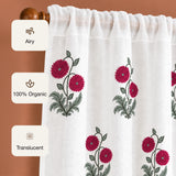 Fort Absolute - RodPocket Red Rose Sheer Curtain