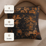 Abstract Pattern Quilted Cushion Cover (Black & Mustard)