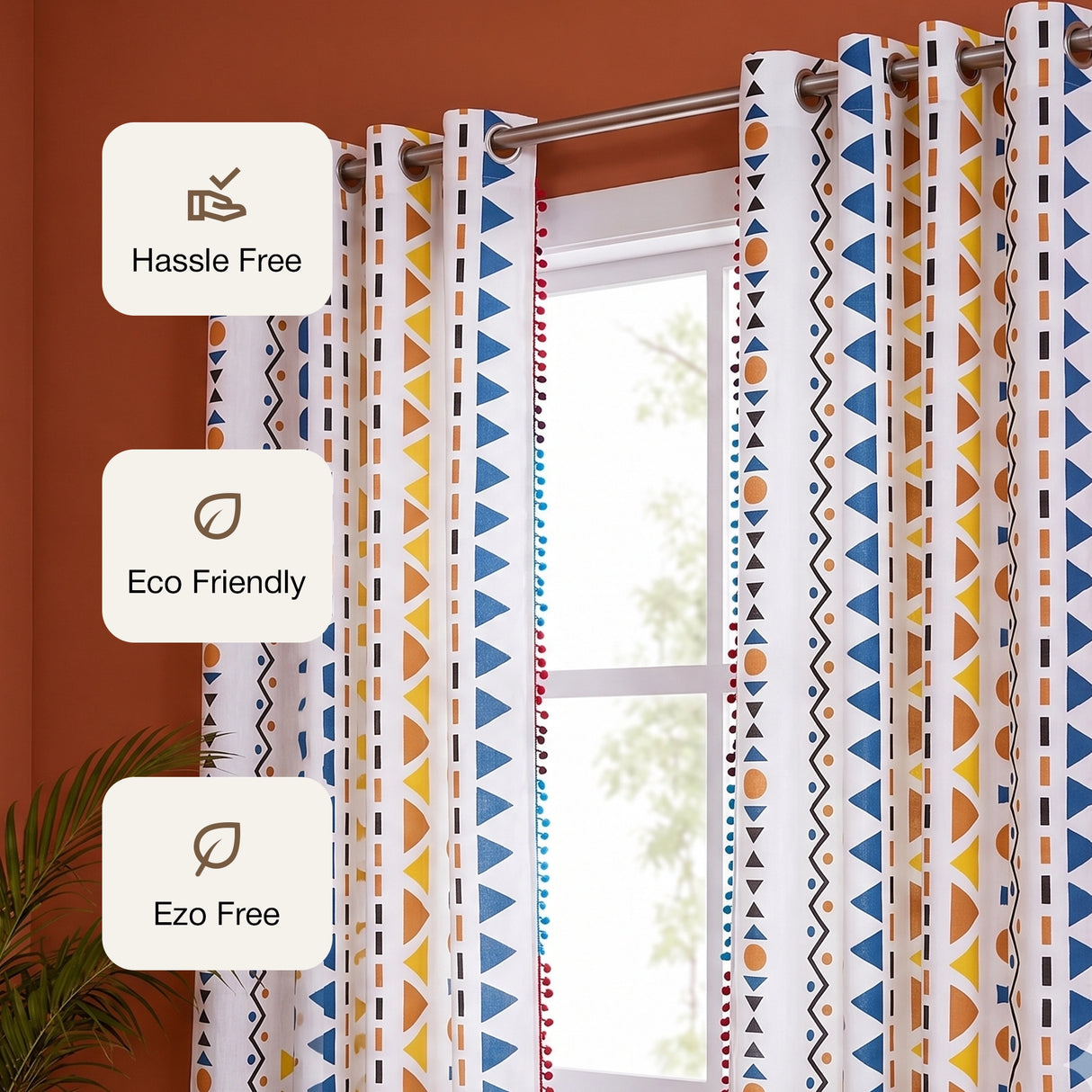 Imprimer Handpicked Santo - Printed Semi Blackout Curtain (Blue)