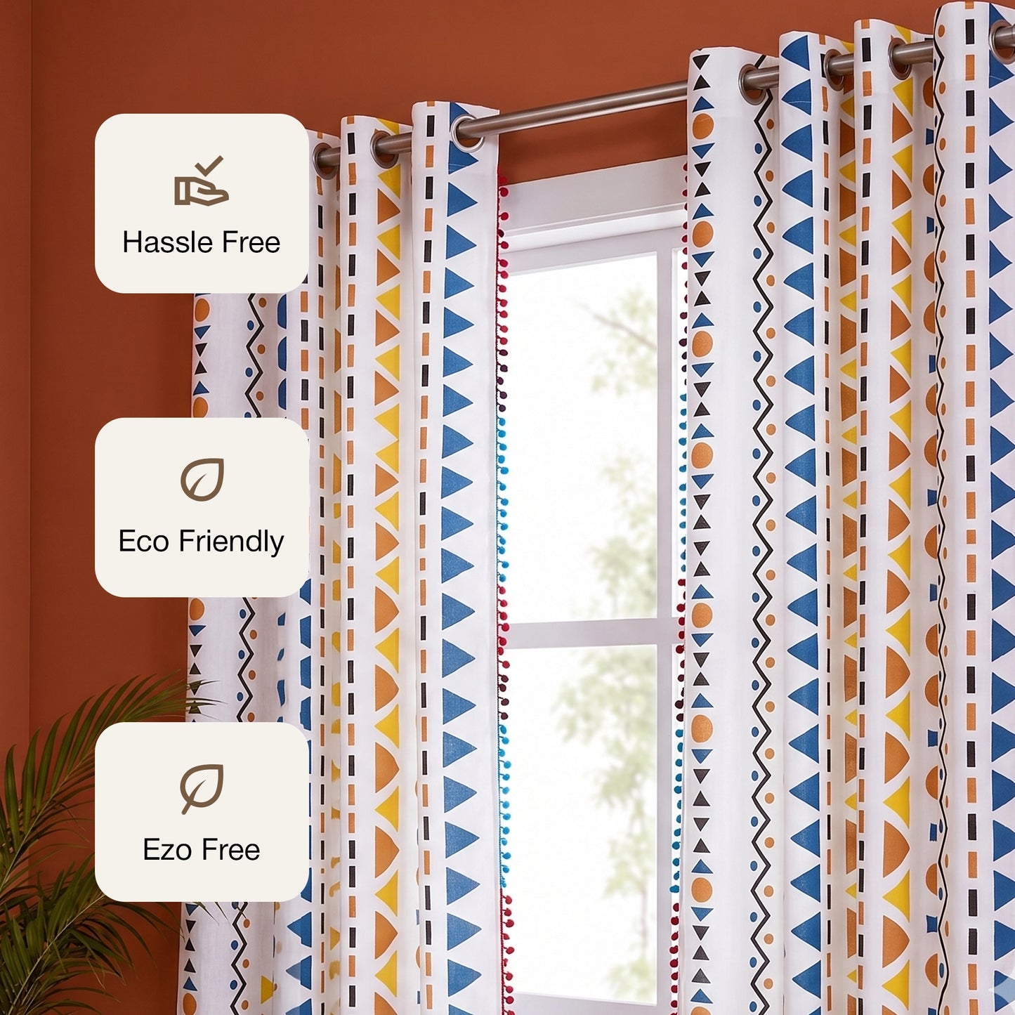 Imprimer Handpicked Santo - Printed Semi Blackout Curtain (Blue)