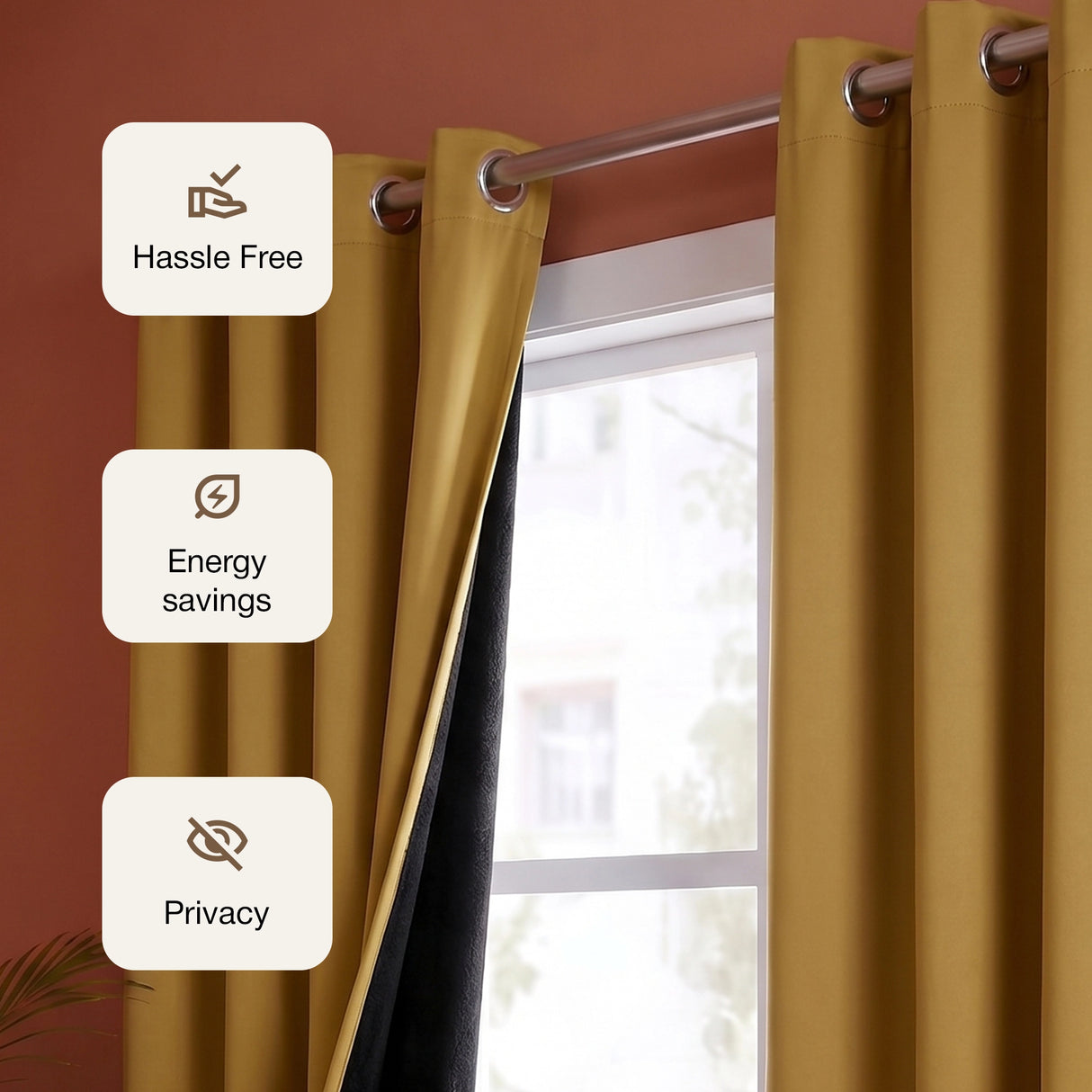 Fort Essential - Black Backing Blackout Curtain