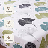 Imprimer Ginkyo - Floral Printed Fitted Bedsheet (Blue & Green)