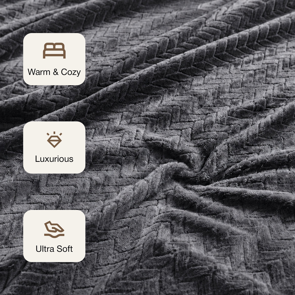 Fort Mellow - Wave Plush Blanket (Grey)