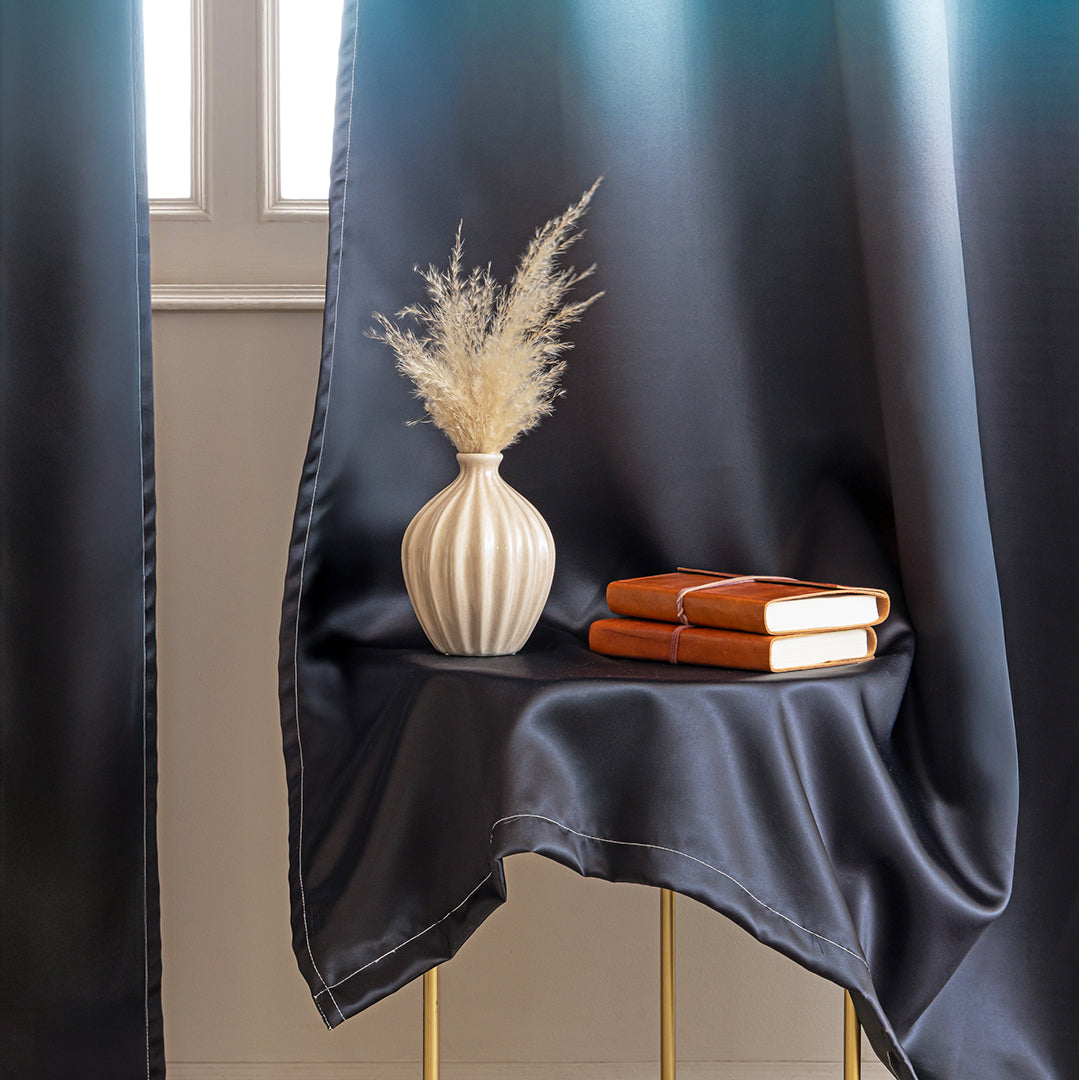 Blackout Ombre Curtain (Blue & Black)