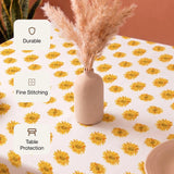 Cotton Sun Flower Print Dining Table Cover (Multicolor)