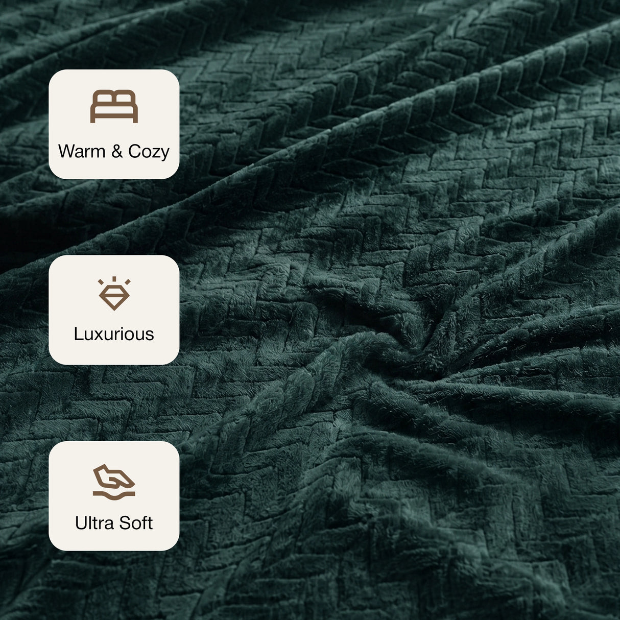 Fort Mellow - Wave Plush Blanket (Emerald Green)