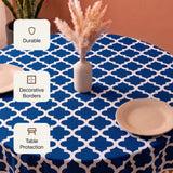 Cotton Quatrefoil Printed Dining Table Cover