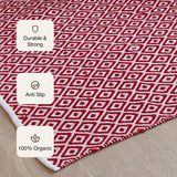 Tessitura Confetti - Diamond Cotton Rug (Red & White)