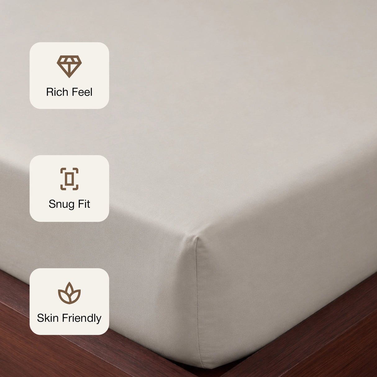 Fort Sublime - Solid Fitted Bedsheet (Light Grey)