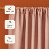 Peach Embossed Blackout Curtain (Brick Lace - Rod Pocket)