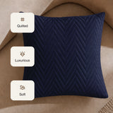 Fort Sawtooth - Quilted Velvet Cushion Cover (Navy Blue)