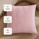 Fort Sawtooth - Quilted Velvet Cushion Cover (Baby Pink)