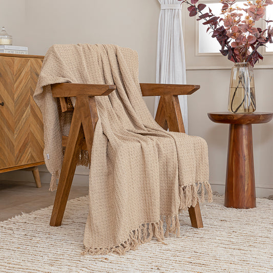 Beige - Waffle ThrowBeige - Waffle Throw