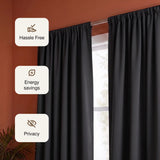 Fort Essential - Rod Pocket Blackout Curtain (Black)