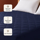 Ombre - Pure Shield Solid Quilted Mattress Protector (Navy Blue)