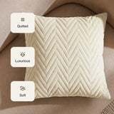Fort Sawtooth - Quilted Velvet Cushion Cover (Ivory)