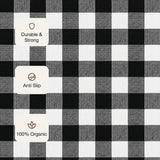 Breton Shadowplay - Plaid Cotton Rug (Black & White)