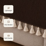 Chenille Solid Brown Sofa Cover