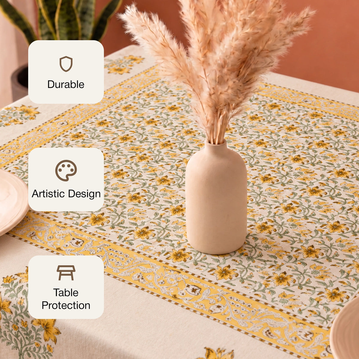 Handblock Table Cover (Sunbeam)
