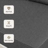 Breton Drift - Satin Stripes Fitted Bedsheet (Grey)