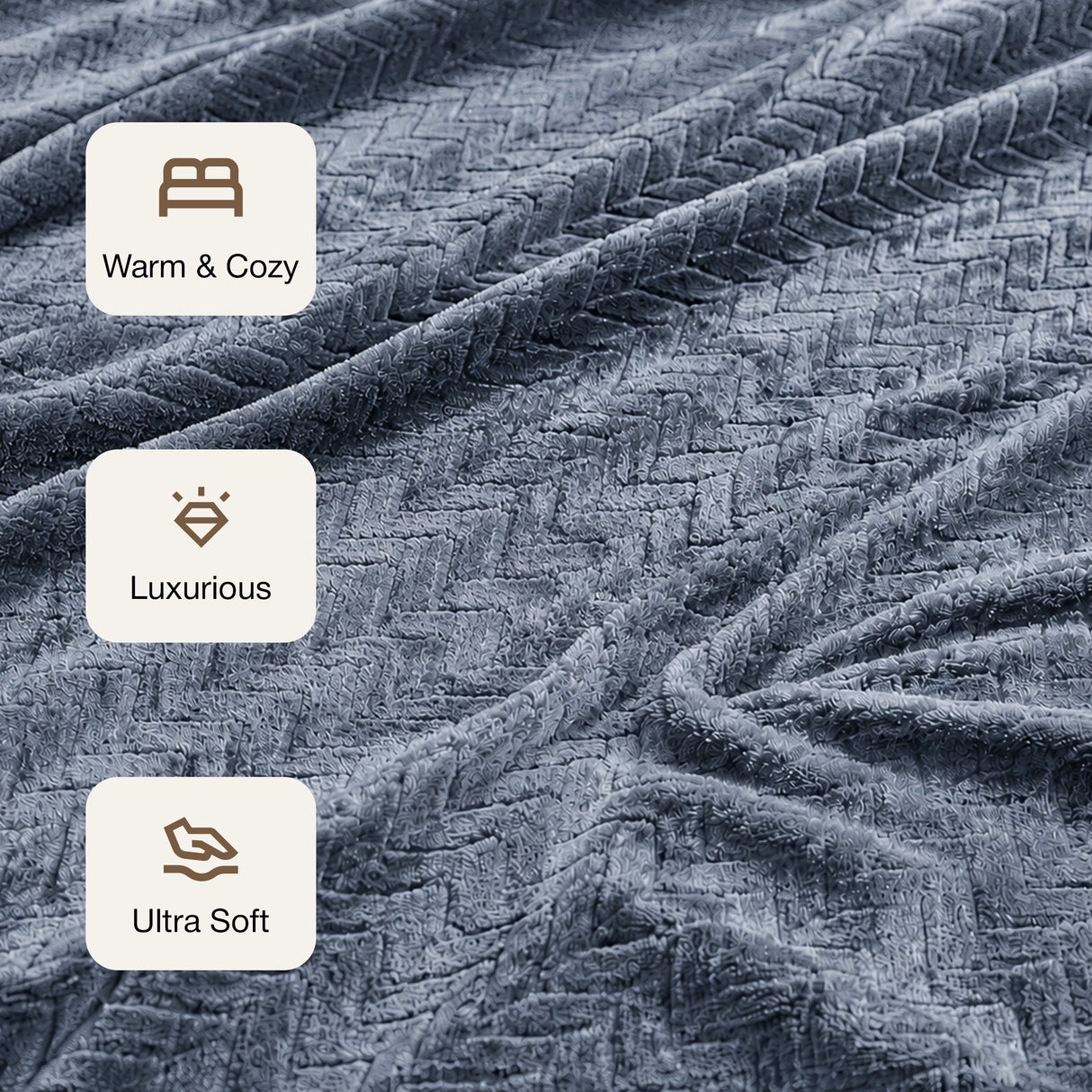 Fort Mellow - Wave Plush Blanket (Frost Blue)