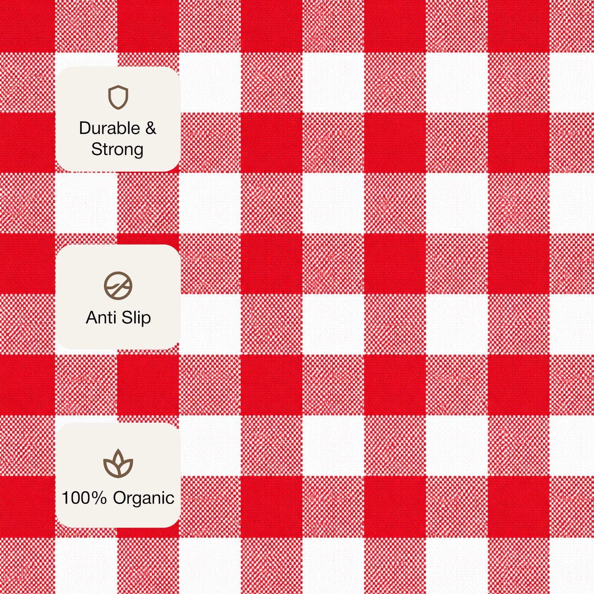 Breton Shadowplay - Plaid Rug (Red & White)
