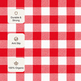 Breton Shadowplay - Plaid Rug (Red & White)
