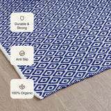 Tessitura Confetti - Diamond Cotton Rug (Blue & White)