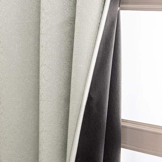 Fort Essential Abstract - Eyelet Black Backing Blackout Curtain (Off White)Fort Essential Abstract - Eyelet Black Backing Blackout Curtain (Off White)