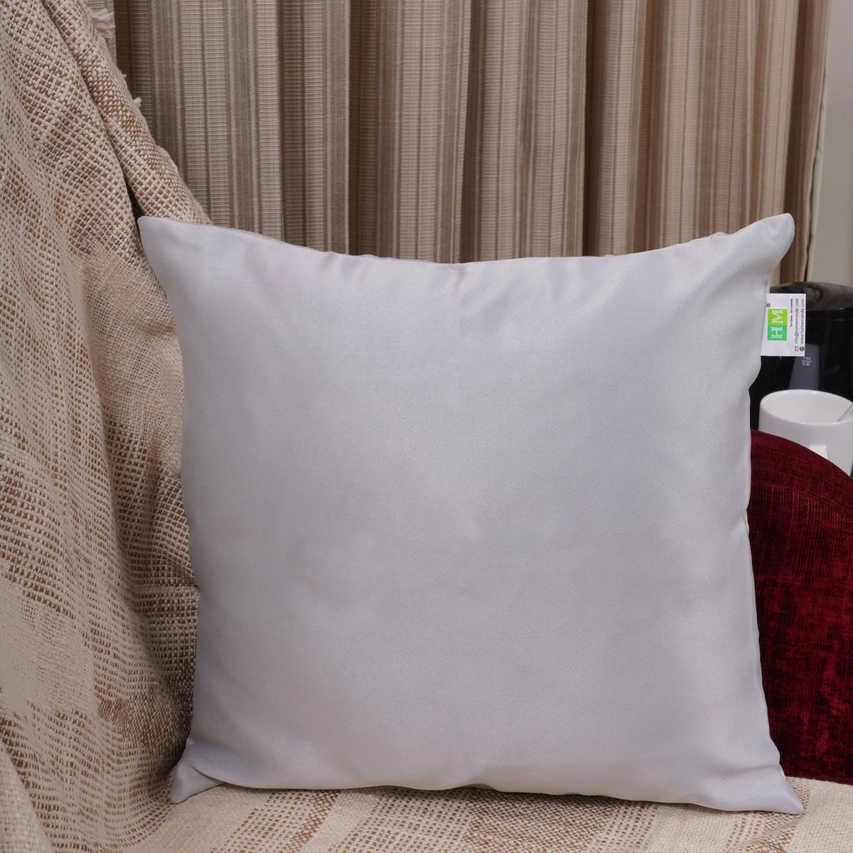 Solid Durable Cushion Cover (Graiysh White)