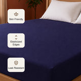 Fort - Terry Solid Mattress Protector (Navy Blue)