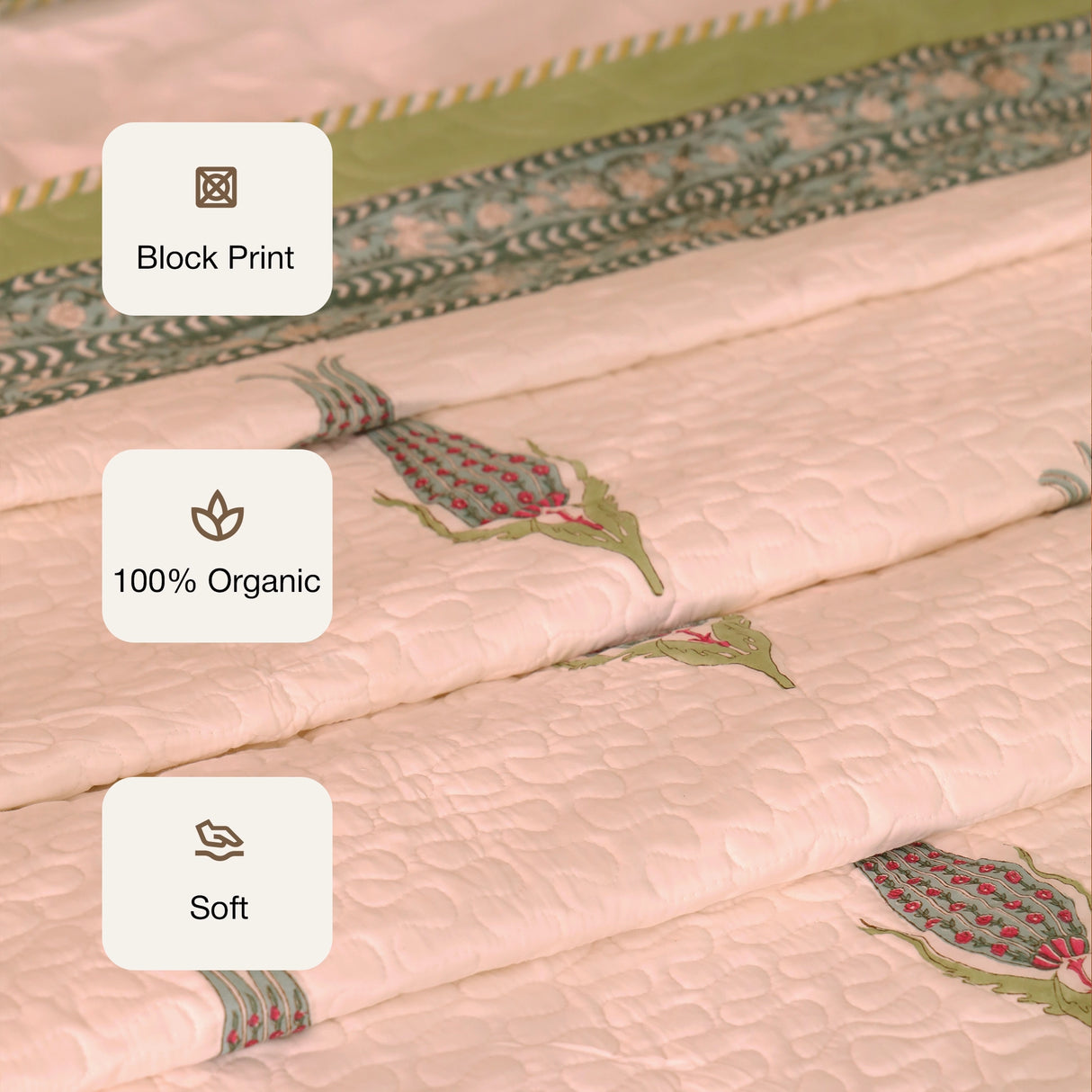 Dew Drops - Handblock Bedcover