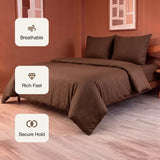 Breton Mellow - Satin Striped Duvet Cover (Brown)