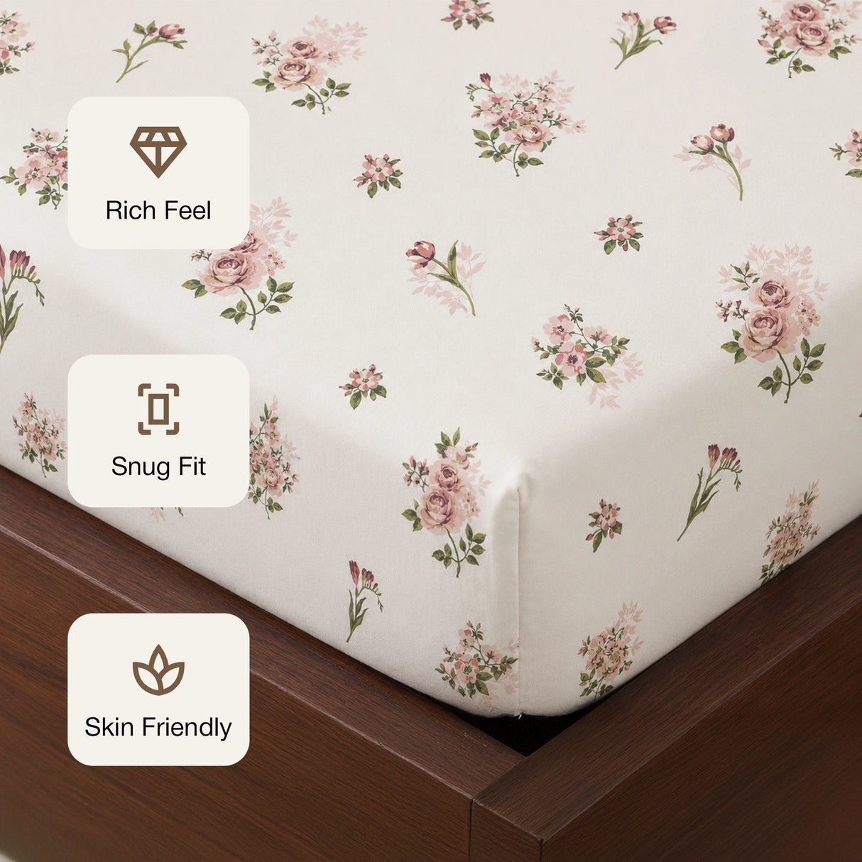 Blush Garden - Floral Fitted Sheet