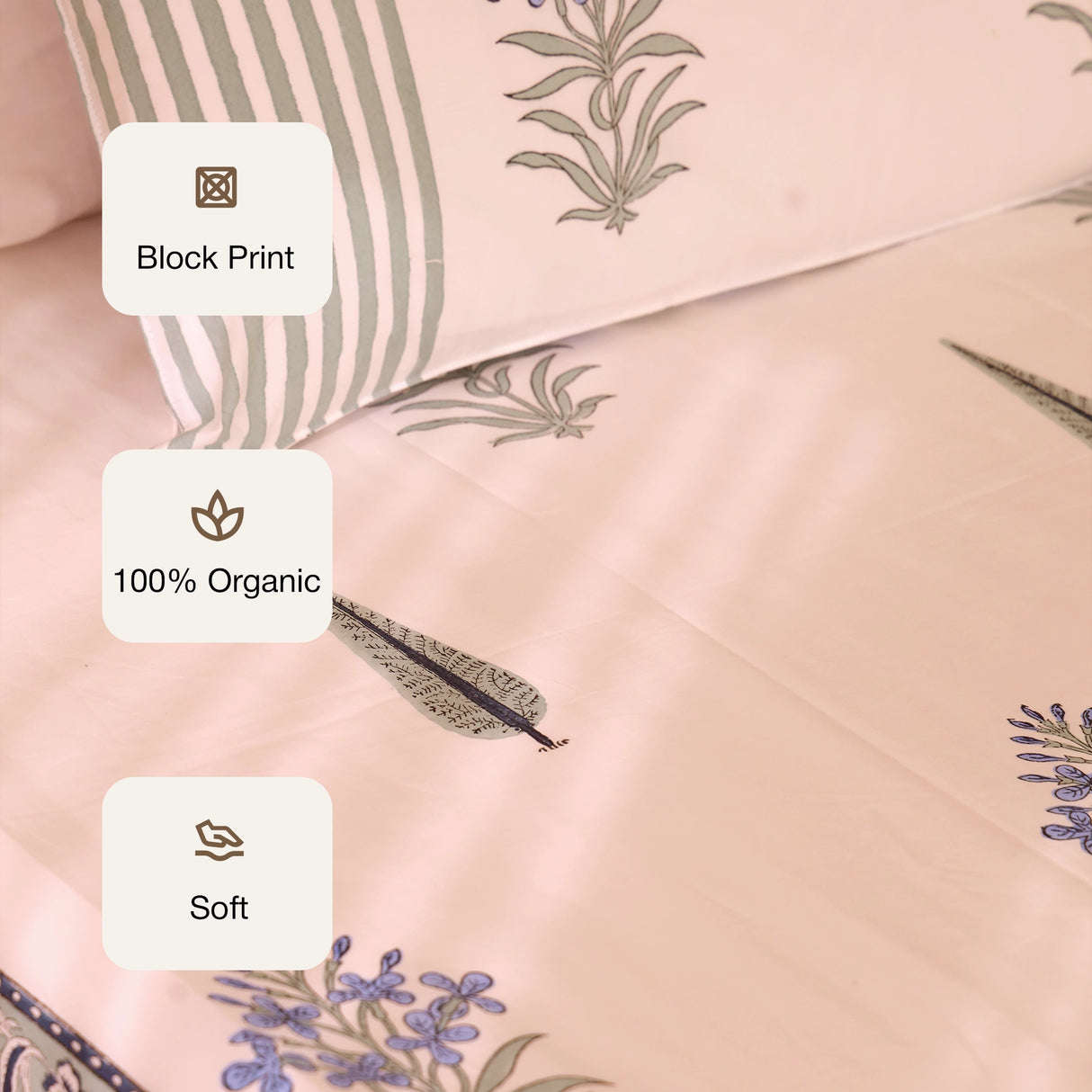 Gentle Bud - Handblock Bedsheet