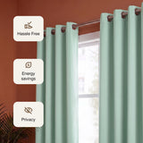 Fort Essential - Black Backing Blackout Curtain (Sage Green)