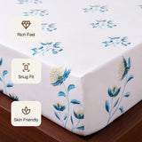 Wild Grace Flower - Floral Fitted Sheet (Turquoise & Blue)
