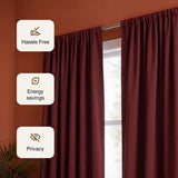 Fort Essential - Rod Pocket Blackout Curtain (Maroon)