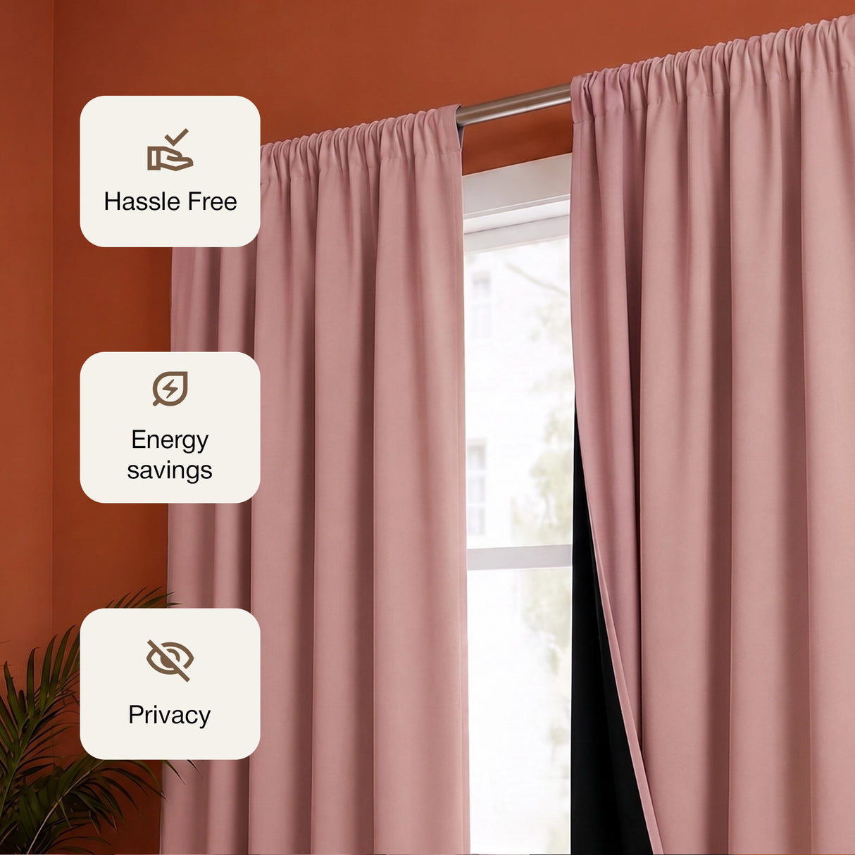 Fort Essential - Black Backing Blackout Curtain