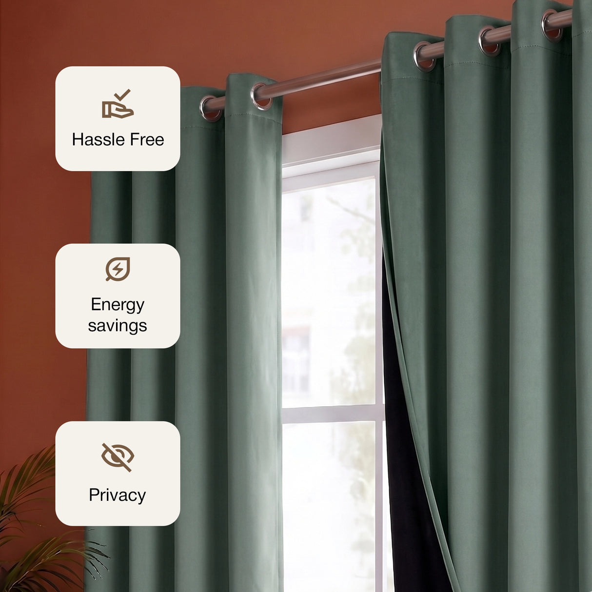Fort Essential - Black Backing Blackout Curtain