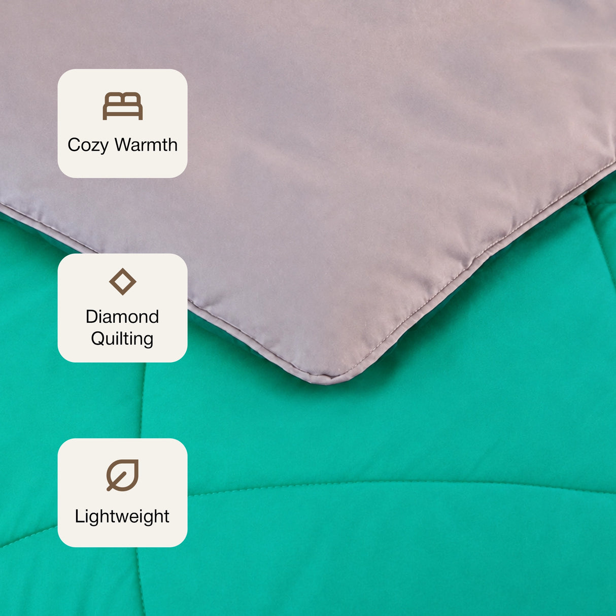 Fort - Box Stitch Duvet Comforter (Parrot Green & Aqua Green)