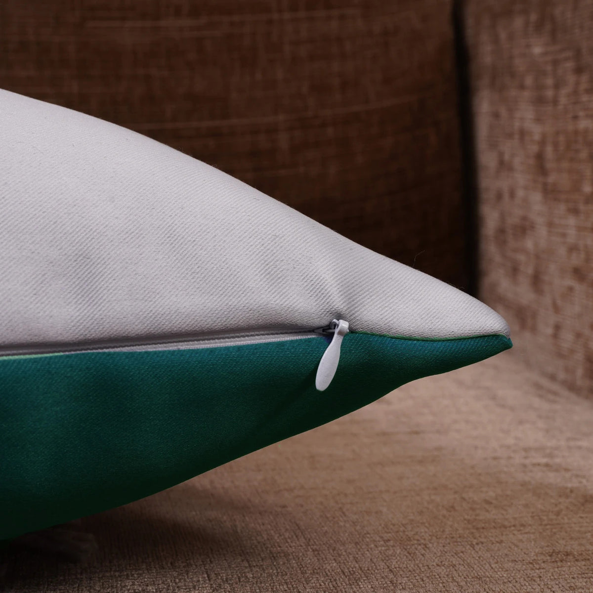 Double Color Pattern Cushion Cover (Blue & White)