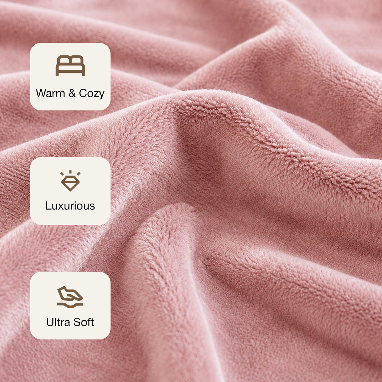 Fort Mellow - Solid Plush Blanket (Pink)