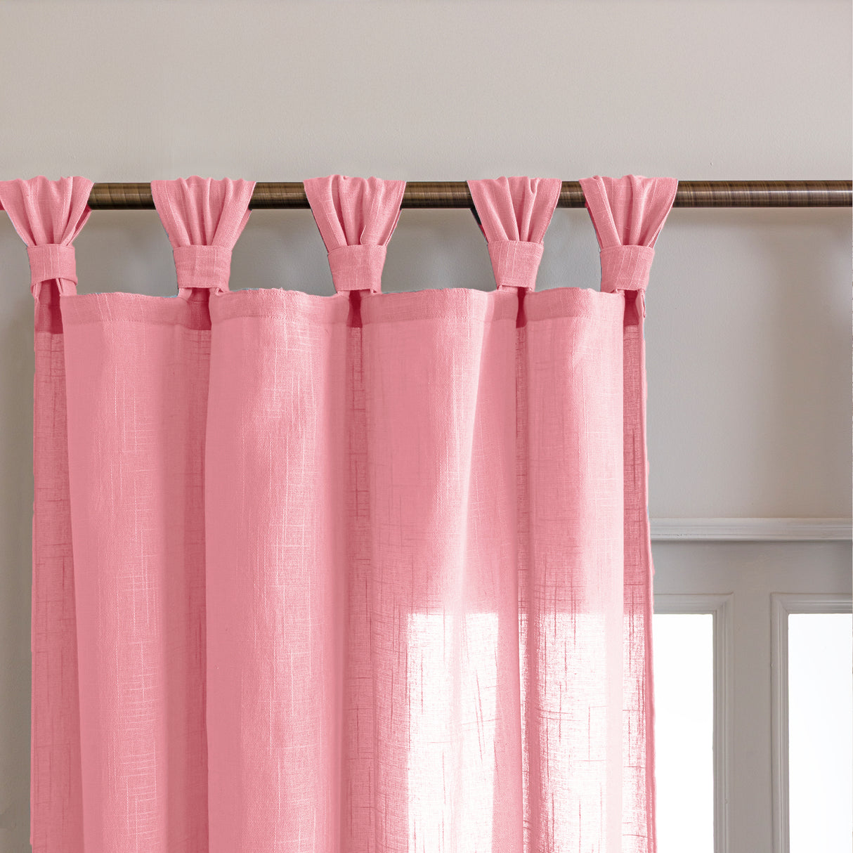 Fort Absolute - Twist Tab Top Sheer Curtain (Pink)