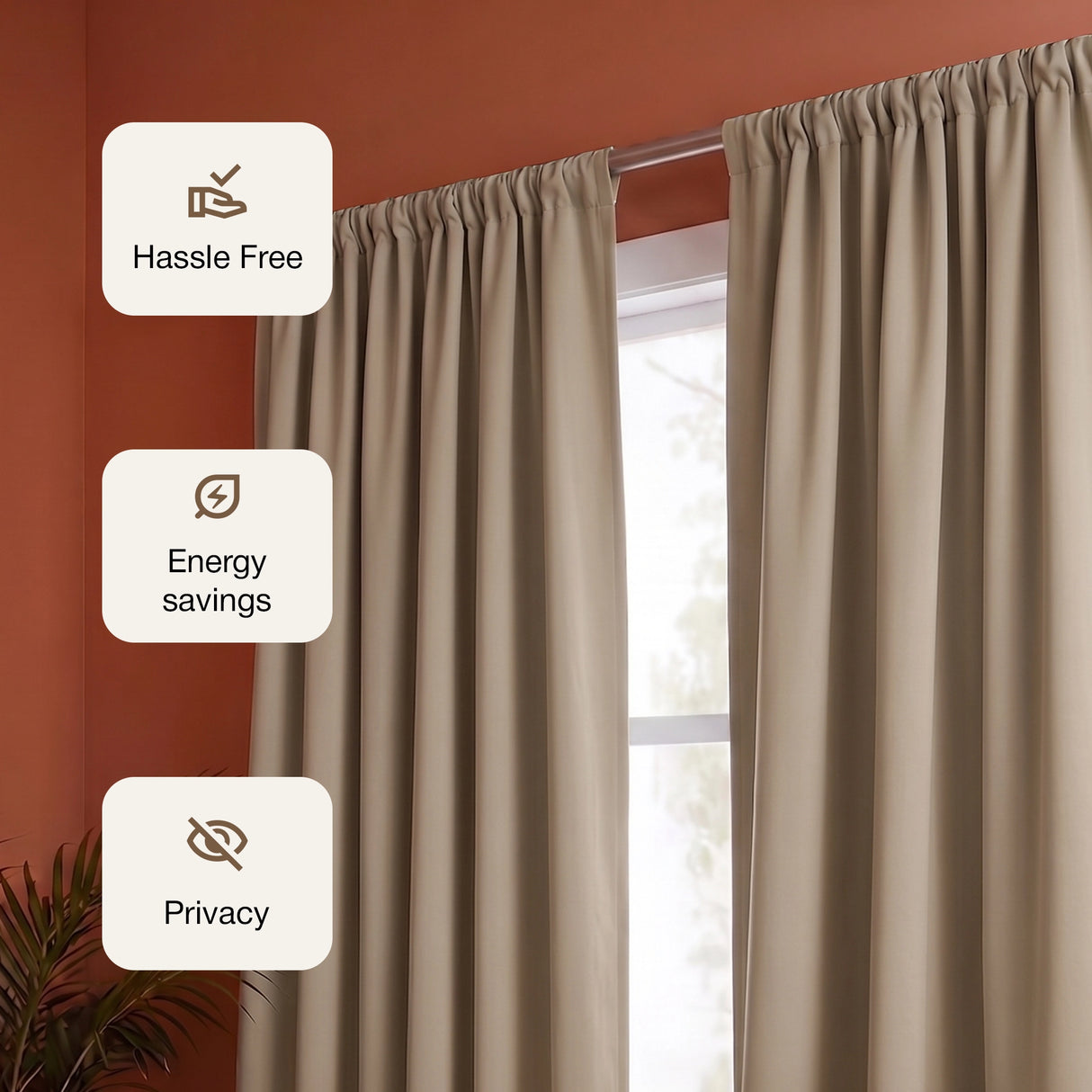 Fort Essential - Rod Pocket Blackout Curtain (Beige)